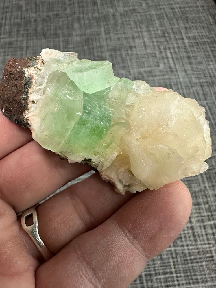 Green Apophyllite with Stilbite