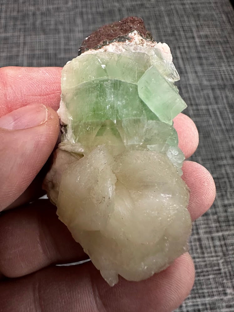 Green Apophyllite with Stilbite