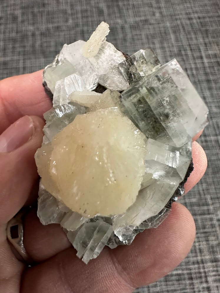 Green Apophyllite with Stilbite