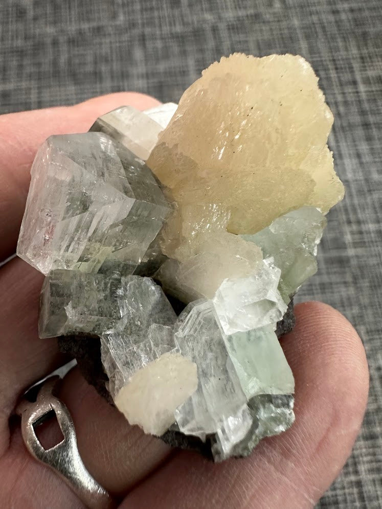Green Apophyllite with Stilbite