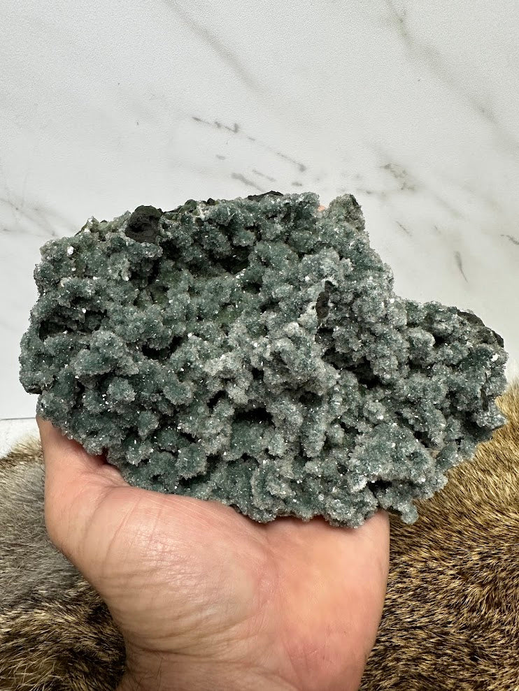 Green Drusy Heulandite Mineral Specimen