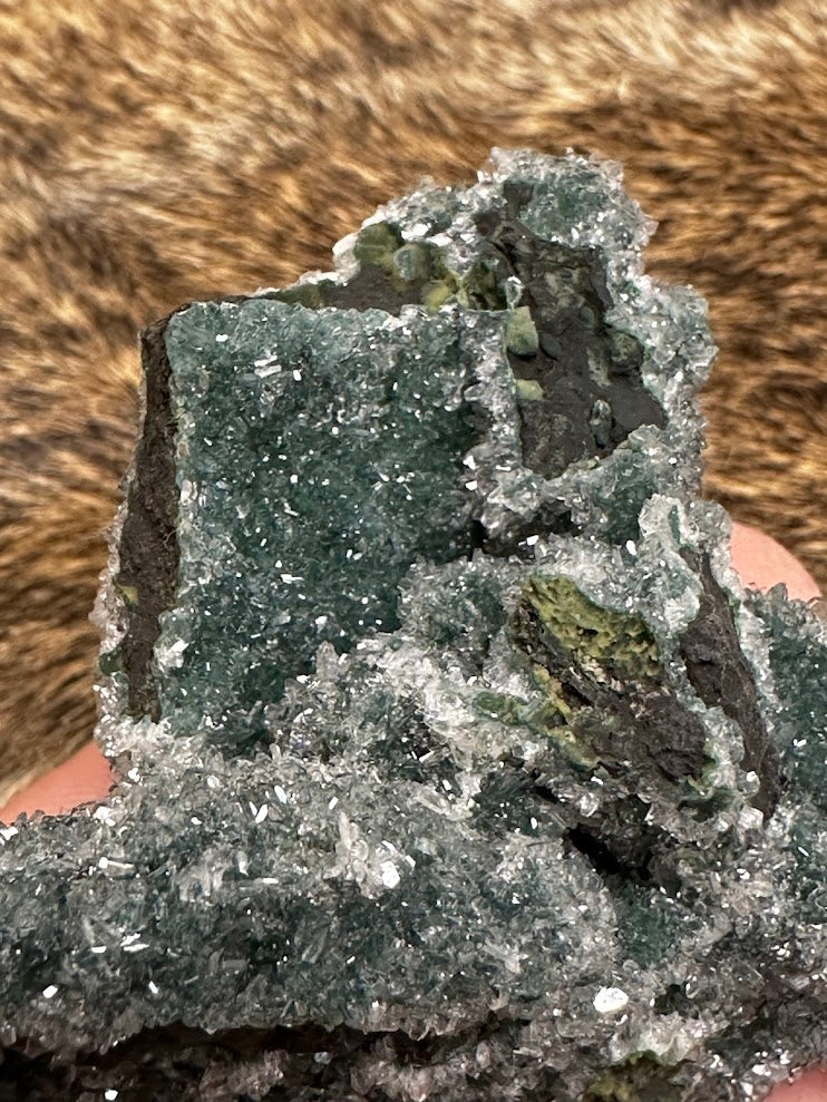 Green Drusy Heulandite Mineral Specimen