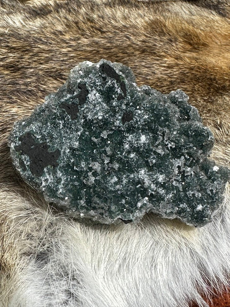 Green Drusy Heulandite Mineral Specimen