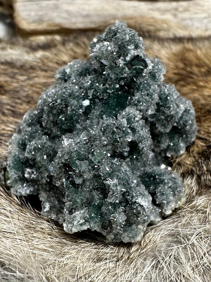 Green Drusy Heulandite Mineral Specimen