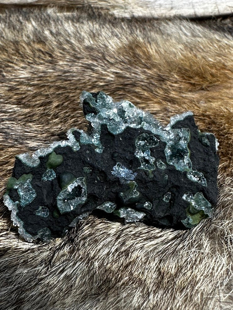 Green Drusy Heulandite Mineral Specimen