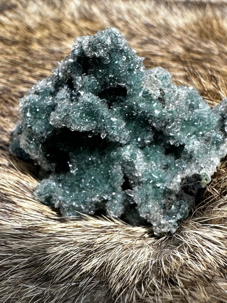 Green Drusy Heulandite Mineral Specimen