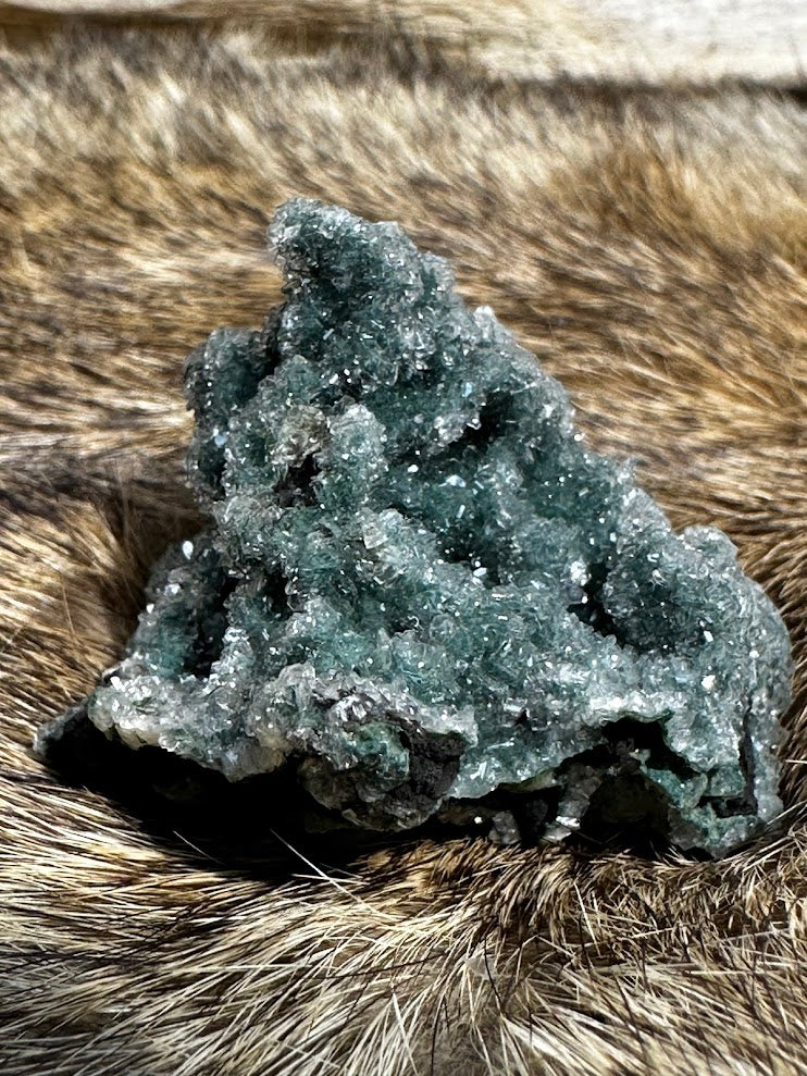 Green Drusy Heulandite Mineral Specimen