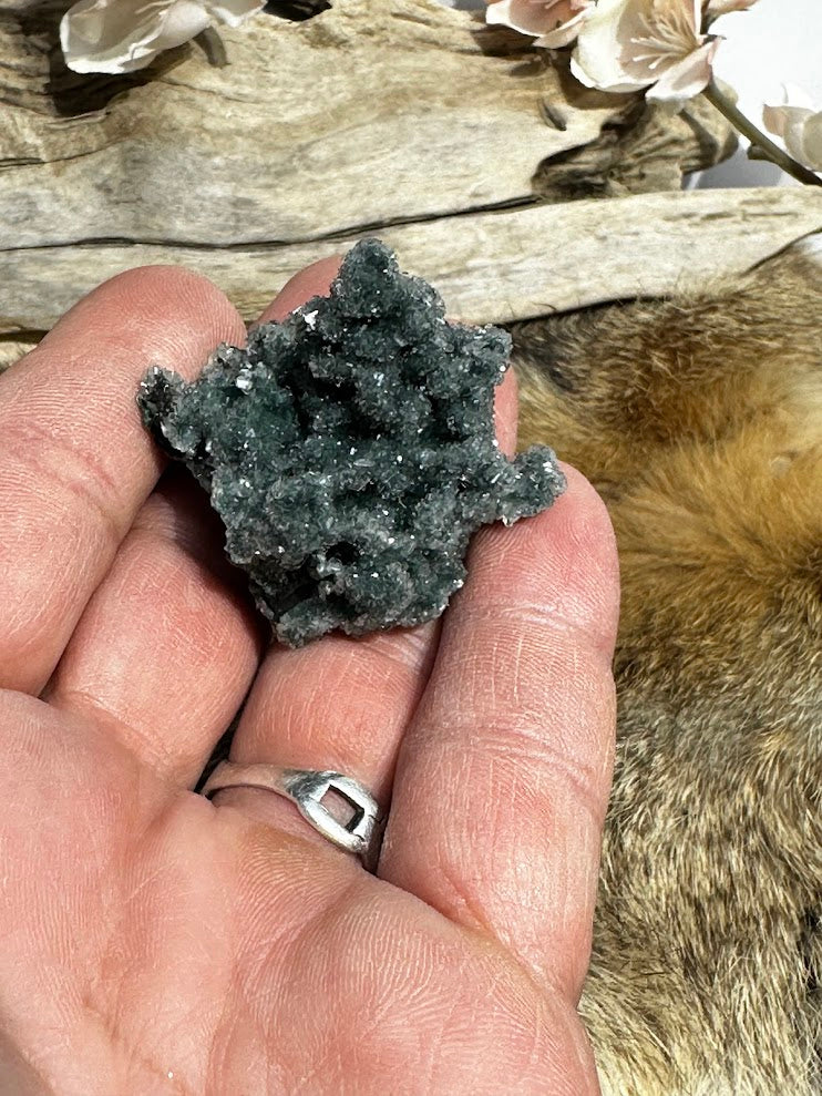 Green Drusy Heulandite Mineral Specimen