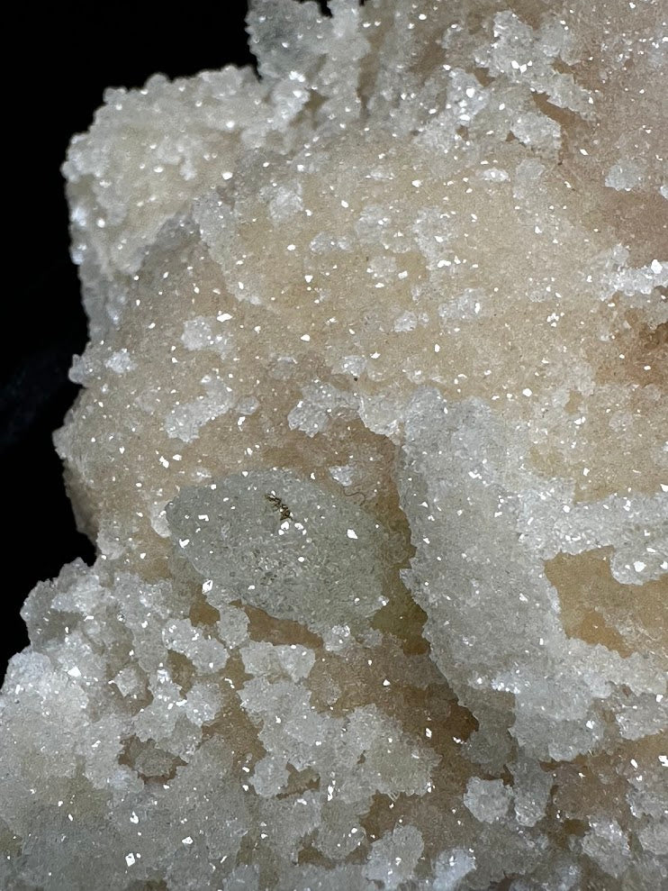 Drusy Peach Color Stilbite with Green Apophyllite Mineral Specimen