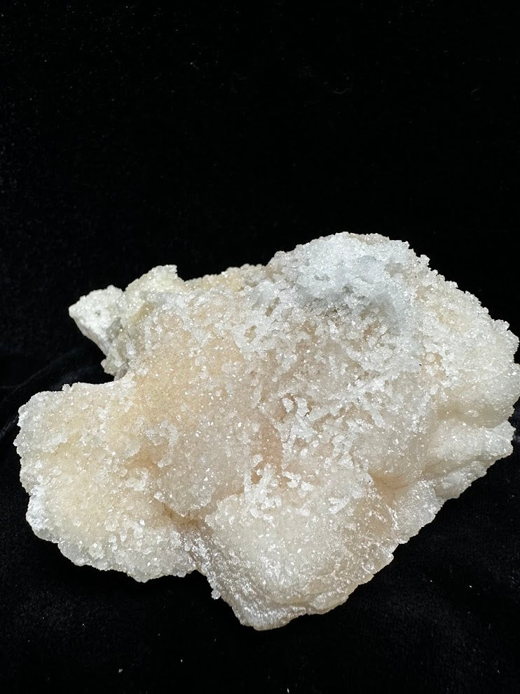 Drusy Peach Color Stilbite with Green Apophyllite Mineral Specimen