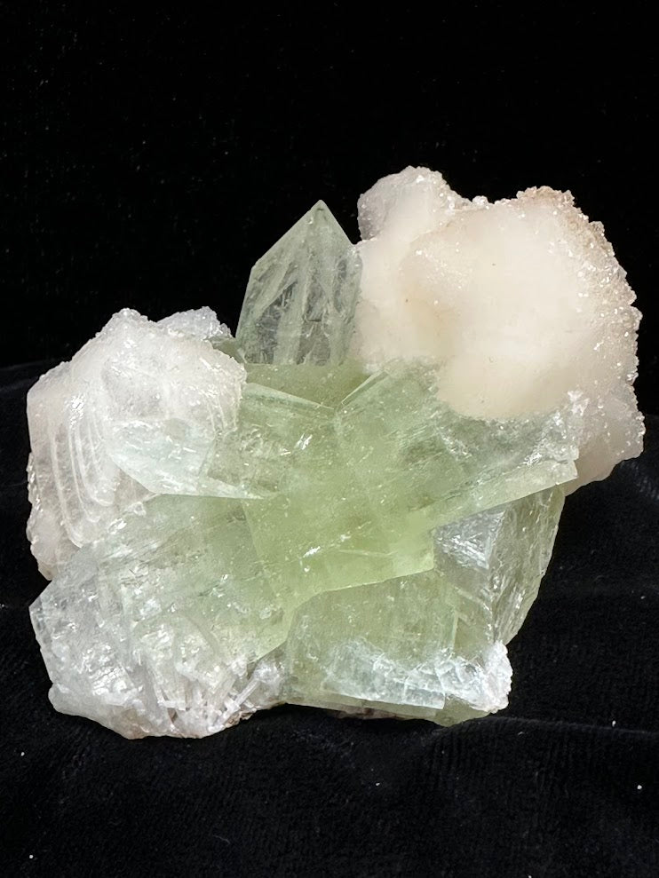 Green Apophyllite with Stilbite