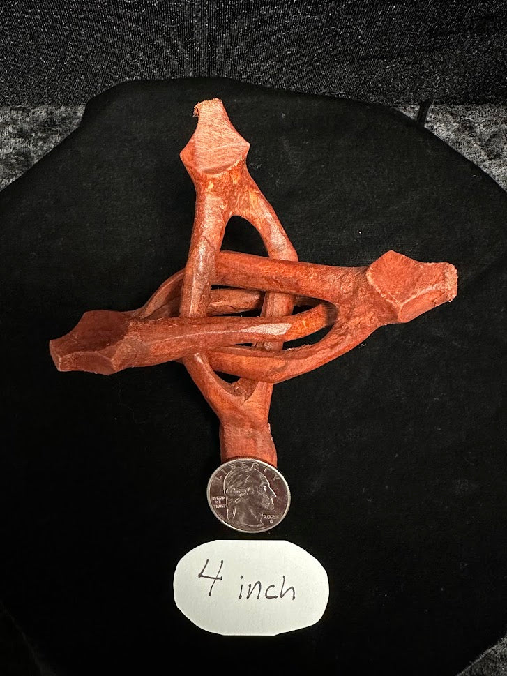 4"stained Snake Head wooden tripod display stands.