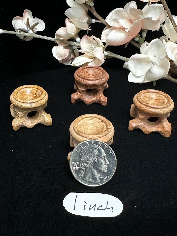 1" hand carved stained Sphere/Egg stand