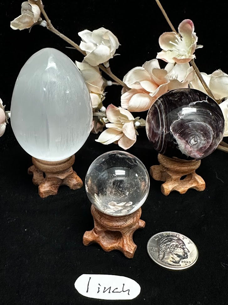 1" hand carved stained Sphere/Egg stand