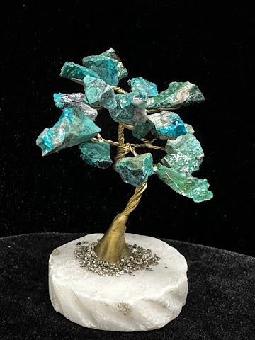 2.75 inch Mini Chrysocolla natural Gem Stone Tree #12