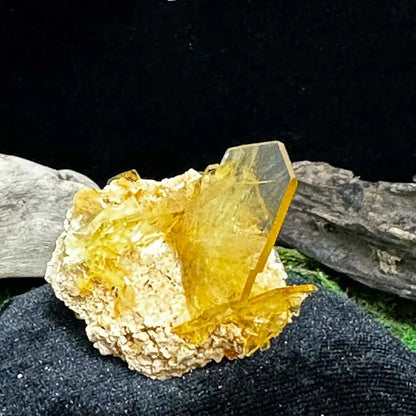 1.5" Glass Windowpane Yellow Barite D