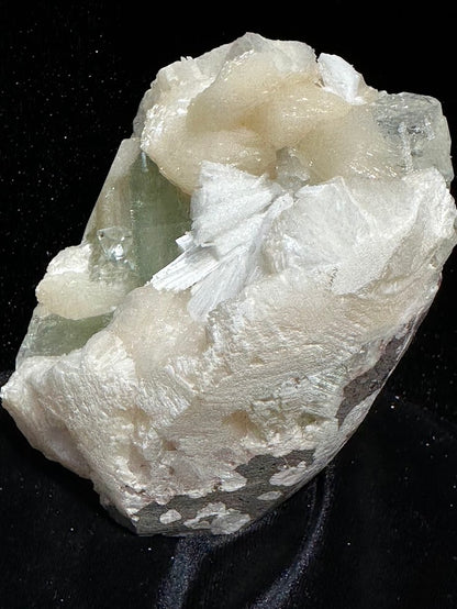 Green Apophyllite with Stilbite and Scolecite