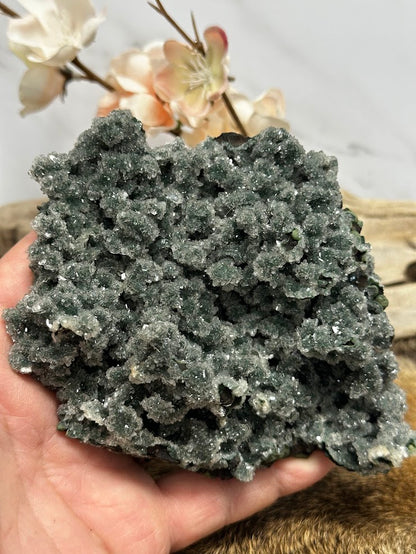 Green Drusy Heulandite Mineral Specimen