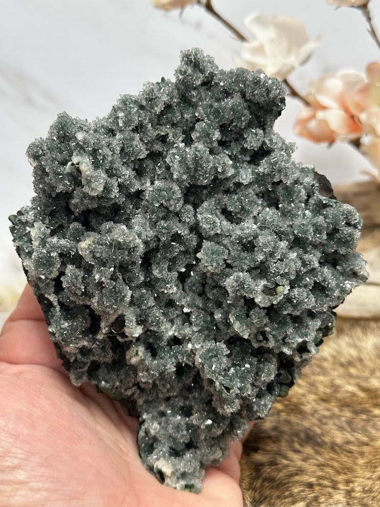 Green Drusy Heulandite Mineral Specimen