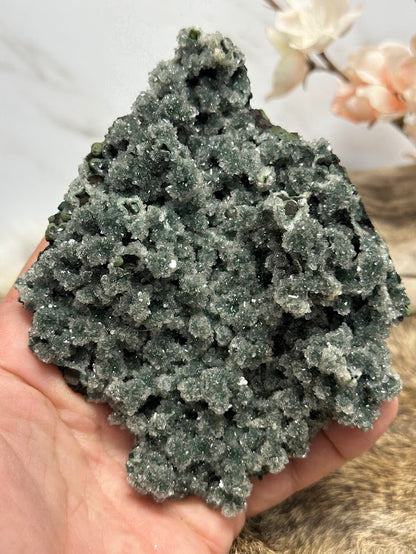 Green Drusy Heulandite Mineral Specimen
