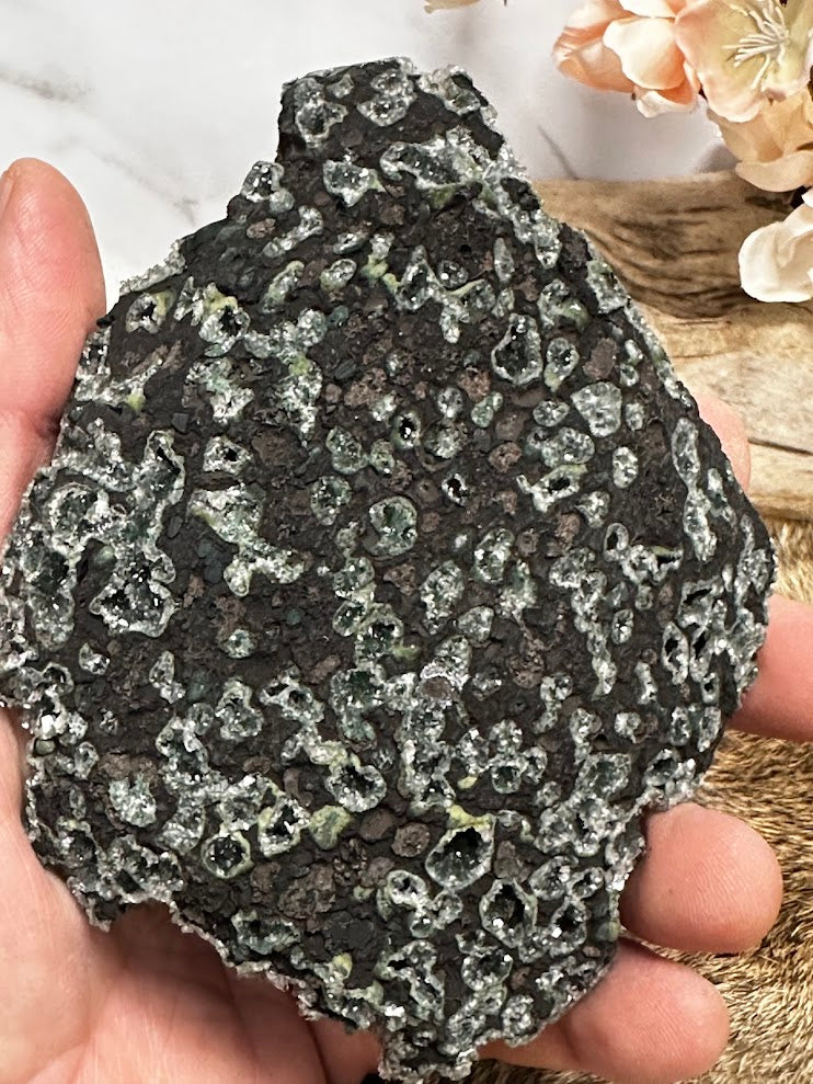 Green Drusy Heulandite Mineral Specimen