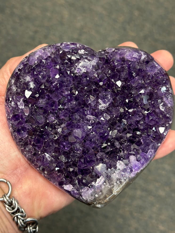B-Uruguay Amethyst Large Hearts