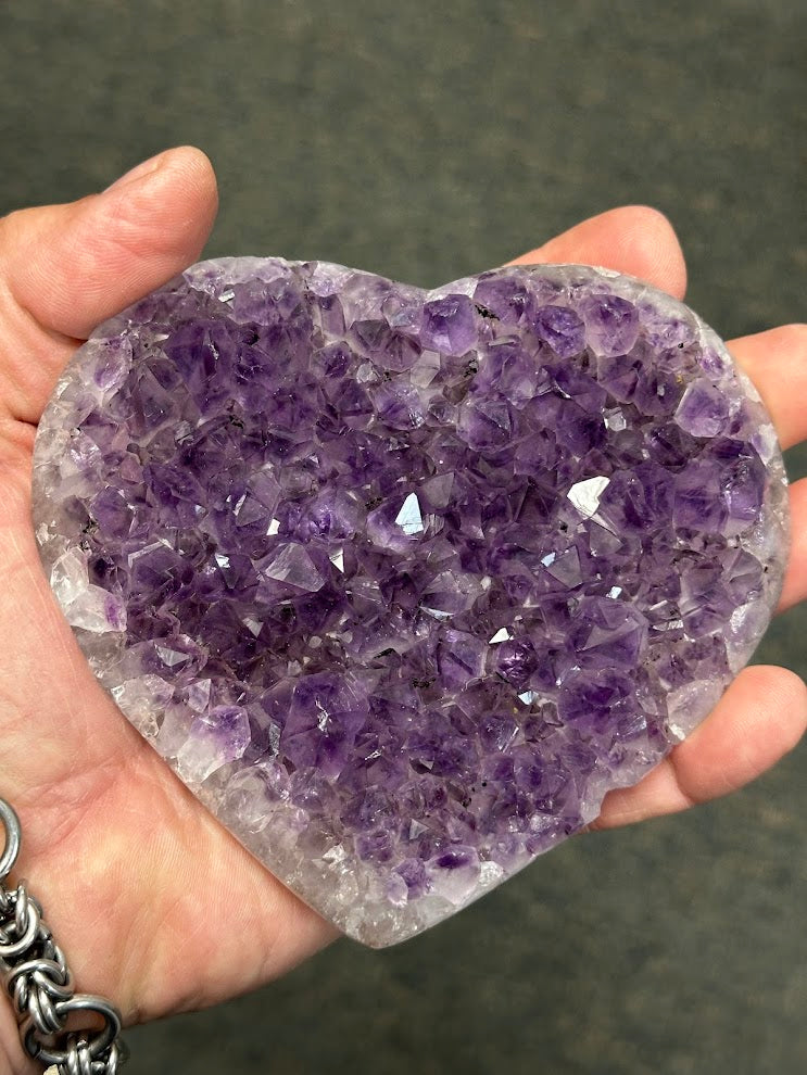 D-Uruguay Amethyst Large Hearts
