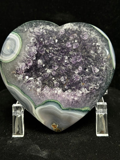 E-Uruguay Amethyst Large Hearts