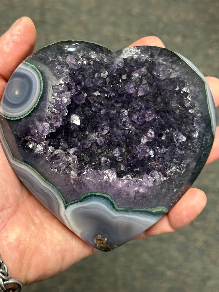 E-Uruguay Amethyst Large Hearts