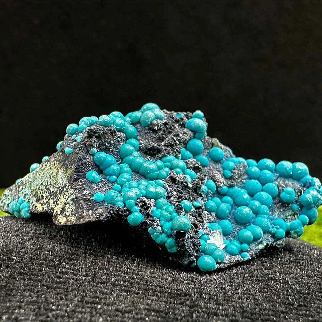 1.6" Botryoidal Chrysocolla on Quartz D